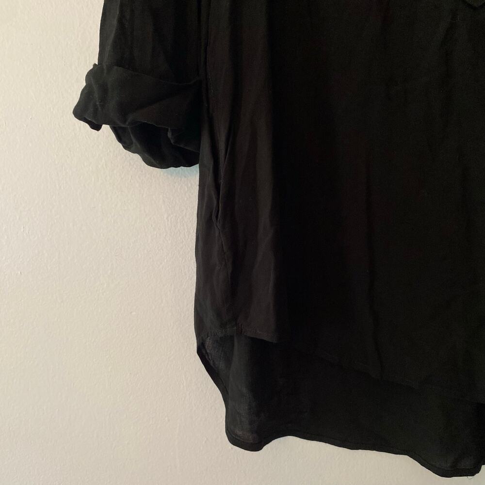 James Perse Black Flowy 3/4 Sleeve Blouse Lightweight Women's size 3 / Large - Picture 4 of 8